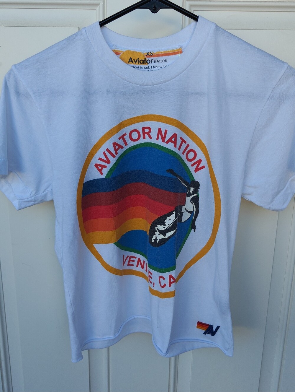 Aviator Nation Size XS  Cropped Boyfriend T- Shirt